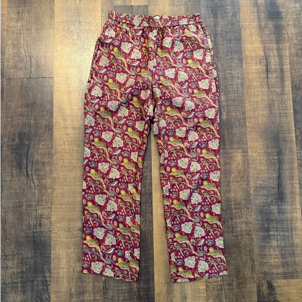 J.Crew Collection 100% Silk Jungle Cat Print Pants Size 2
